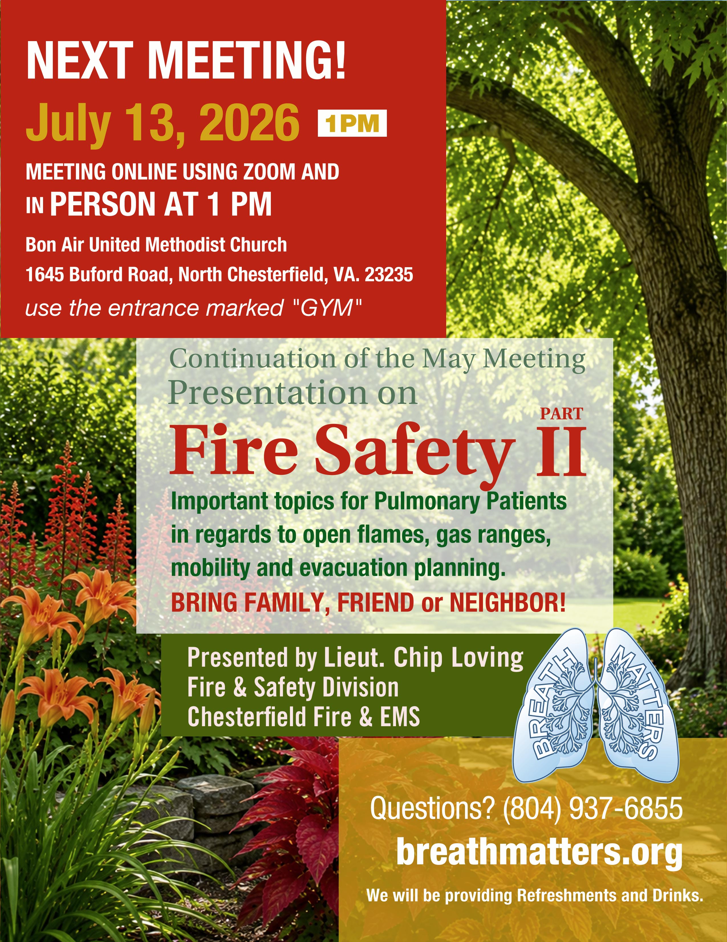 Breath Matters next meeting - Fire Safety Part 2